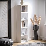Vida Designs Oxford Bücherregal mit 5 Ebenen, würfelförmig, weiß, Holz-Regaleinheit für Büro, Wohnzimmermöbel