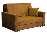 Mirjan24 Sofa Viva Bis Premium II mit Schlaffunktion, 2 Sitzer Polstersofa mit Bettkasten inkl. Kissen, Schlafsofa Sofagarnitur, Bettsofa, Wohnlandschaft, Stoff: Cord, Farbauswahl (Poso 01)