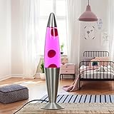 Licht-Erlebnisse Extravagante Lavalampe Pink Wachs Flüssigkeit 42cm Stimmungslicht Tischleuchte Jugendzimmer Wohnzimmer