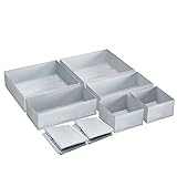 bedmance Kleiderschrank Organizer 8er Set Schubladen Ordnungssystem Faltbare Aufbewahrungsbox BHs, Unterwäsche, Socken,Hemden, Spielzeug T-Shirt-Pullover mit Krawatte