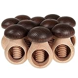 SIDCO Nussknacker Pilz 10 x Holz Nussschraube Steinpilz Nussbrecher mit Schraubgewinde