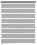 Deco Company Duo Klemmrollo, Doppelrollo, Rollo für Fenster ohne Bohren, Alle Montage-Teile inklusive, Polyester, Hellgrau, 80 x 150 cm