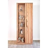 Mayaadi-Home Vitrine Abaro Kernbuche Natur geölt Schrank Vollholz Massivholz Wohnzimmerschrank Regal Esszimmer Schlafzimmer Kommode Glass205x90x42 cm