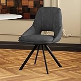 HIPIHOM Esszimmer Stühle Set von 2,Moderne Küche und Esszimmer Stühle, gepolsterte Esszimmer Akzent Stühle in Flanellette Kissen Sitz und stabile Metallbeine (2 Grau)