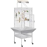 Yaheetech Vogelvoliere großer Vogelkäfig Vogelhaus Papageienkäfig Tierkäfig 156 cm hoch