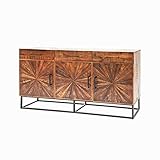 riess-ambiente.de Massives Sideboard Wood Art 160cm Mangoholz im Industrial Stil Kommode Anrichte