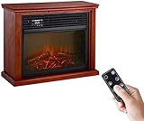 JYCCH Elektrischer Kamin, Retro-Kaminheizung, elektronische Simulationsflamme, mit intelligenter Fernbedienung, 2000 W, Braun (Braun) (Braun) (Braun)
