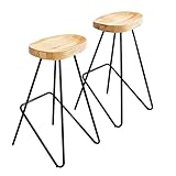 ARTSIM Moderne Barhocker Barhocker Frühstückshocker gebogen | Eisenbeinrahmen, Holzsitz/bequemer Esszimmerstuhl für Küche, Bar, Café, Restaurant, maximale Unterstützung 330 lbs, Holzfar