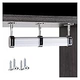 AAKOMA Home/Commercial Hanging Clothes Rod, Top Mount Oval Garment Bar For Shower/Balcony/Wardrobe, Silver Aluminum Alloy, 30-140 cm Custom Length)/Silver/17.7'(45Cm)