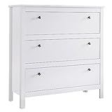 trendteam smart living Garderobe Schrank Kommode Ole, 92 x 98 x 35 cm in Weiß mit Schubkasten und viel Stauraum