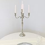 Kerzenleuchter Kerzenständer 63cm 5-flammig vernickelt Silber für Event & Hochzeit mit Samtfuß von Dekowelten
