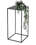 DanDiBo Blumenhocker Metall Schwarz Eckig 60-50 cm Blumenständer Beistelltisch 96312 Blumensäule Modern Pflanzenständer Pflanzenhocker (60 cm)