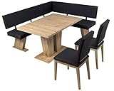 MSZ Design Eckbank Eckbankgruppe Essgruppe Verona 181 x 150 cm Artisan Eiche