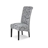 Lydevo Stuhlhussen XL 4er Set Stretch Stuhlhussen Schwingstühle XL für Esszimmerstühle Spandex Universal-Stuhlbezug Large Dining Chair Schonbezüge für Stuhl Esszimmer Hotel Bankett,Fiore-Linie