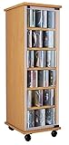 VCM 30023 CD DVD Regal Turm Tower Vitrine Schrank Möbel mit Rollen Drehbar Farbwahl 98 x 31 x 35 cm 'Valenza'