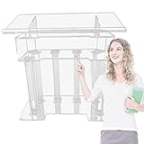 BTZHY Acryl-Rednerpult Kanzel 12 mm Podium Großes Doppel-Personen-Podium Unternehmen Konferenztisch Schule Kirchenbühne Volltransparentes Podium