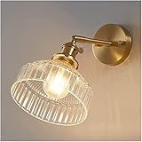 JMWYH Moderne verstellbare Wandleuchte, Wandleuchte aus klarem Glas, E27-Wandleuchte für den Innenbereich, Wandlaterne mit Schalter für den Schlafzimmerkorridor