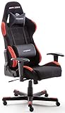 Robas Lund OH/FD01/NR DX Racer 1 Gaming-/ Büro-/ Schreibtischstuhl, mit Wippfunktion Gaming Stuhl Höhenverstellbarer Drehstuhl PC Stuhl Ergonomischer Chefsessel, schwarz-rot