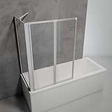 Schulte Duschabtrennung für Badewanne Smart, Höhe: 121 cm, 2-teilig mit Seitenwand 73-76 cm, 3 mm Sicherheitsglas (ESG) Klar hell, inkl. Klebemontage, Alu-natur, D133275 01 50