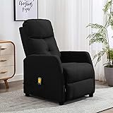 Festnight Fernsehsessel Massagesessel Relaxsessel mit Liegefunktion Sessel mit Massage Heizung TV Sessel Wohnzimmer Einzelsofa Liegesessel Verstellbar Schwarz