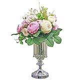 Flowers Hydroponics Plant Glass Flower Vase Multicolor Vases Colorful Home Office Wedding Brown 25cm (Silver M (Height 25cm))