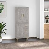 RAUGAJ Highboard-Beton, graues Holz, Artikelfarbe: Betongrau