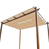 OLILAWN Pergola Schattenabdeckung, einziehbares Pergola-Baldachin für 3 x 3 m Pergola, Sonnenschutz und langlebiges Pergola-Ersatzdach