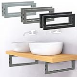Wandkonsole für Waschtisch - 2er Set, Stahl, Größenwahl, Schwarz, Grau, Industrial – Waschtischhalterung, Metall Rergalhalter, Regalträger, Waschtischkonsole, Schwerlastkonsole, für Waschbecken