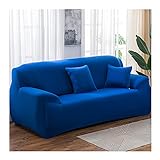 AMDXD Sofaüberwürfe 3 Sitzer, Einfarbig Stretch Anti-Rutsche Sofahusse Möbelschutz mit Elastischem für Wohnzimmer, in Polyester, Anti-Rutsch, Elastischer Königsblau