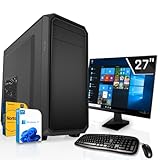 SYSTEMTREFF® Office Komplett PC Set Intel Core i5-12400 12x4.4GHz | UHD 73 4K | 512GB M.2 NVMe | 16GB DDR4 RAM | Windows 11 | 27 TFT Monitor | Desktop Paket Computer Rechner für Büro Business