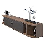 An der Wand montierter TV-Schrank, platzsparender schwebender TV-Ständer, hängender TV-Schrank für Wohnzimmer und Schlafzimmer/Walnuss/55,11 (Zoll)