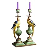 Candelabro Keramik-Kerzenhalter im nordischen Stil, Halterung aus reinem Kupfer, Papageien-Kerzenhalter, geeignet for Kerzenständer im Wohnzimmer, Küche, Esszimmer (Color : D)