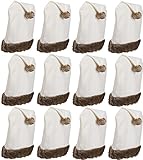 Novaliv 12er Set Stuhlhussen Weihnachten I Samt I Weiß I Nikolausmütze I Stuhlbezug Weihnachten Deko Weihnachtsmütze Stuhlüberzieher Bezug Stuhl