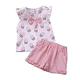 Baby Anzug Kleinkind Junge Baby Outfits Kleinkind Mädchen Sommer Kurzarm Cartoon Strawberry Prints Strampler Bodysuit Hosen Stirnbänder 3 STÜCKE Outfits Kleidung Set Trainingsanzug Sportanzug