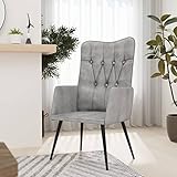 Chusui Ohrensessel, Sessel Wohnzimmer, Lesesessel, Stillsessel, TV Relaxsessel, Grau Canvas-Material