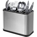 OriwarE Besteckhalter 4 Teilig für Küche Esszimmer Abtropfschale Besteckkasten für Küchenutensilien Besteckorganizer Caddy Halter Spülbereich Rost und Kratzerfreies Edelstahl Anti-Rutsch