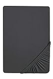 biberna 0077144 Spannbetttuch Feinjersey (Matratzenhöhe max. 22 cm) 180x200 cm  200x200 cm, grau