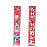 jojofuny 1 Paar Weihnachtspaare In Blush-Dekor Haustür-Dekoration Türdekoration Wandtür Paar-Banner Weihnachts-Außenbanner Weihnachts-Willkommensschild Türbanner Für Weihnachten