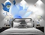 Sedomax Maßgeschneiderte großformatige 3D-Wandtapete Neue Chinesische Tinte Lotus Sofa TV Hintergrund Wandmalerei Dekoration Malerei 450cm(W)×300cm(H)