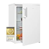 Exquisit Kühlschrank KS516-V-H-010D weiss | Kühlschrank ohne Eisfach | 133 l Volumen Vollraumkühlschrank | 55 cm Breite | Handgriff | Weiß