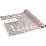 herzbach home Badvorleger 100% Baumwolle | Duschvorleger | 1.000 g/m² | Saugfähig | Waschbar (Sandgrau, 60 x 100 cm)