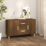 BULANED Sideboard, Schlafzimmer Kommode, Komodenschrank, Küchenschrank, Commode, Flurkommode, Schlafzimmerkommode, Schrank, Braun Eichen-Optik 100x36x60 cm Holzwerkstoff