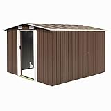 Gartenhaus 257x298x178 cm Metall braun - Farbe: braun - Material: Stahl verzinkt