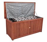 Spetebo Garten Kissenbox für Auflagenaus Akazien Holz - ca. 133 x 58 x 55 cm - Auflagenbox mit Deckel 236 Liter in braun - Garten Truhe Box Hartholz geölt