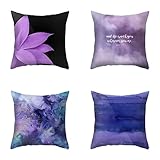 Zaafeen Kissenbezug 35x35cm 4er Set Dekokissen Kissenbezüge Platz Soft Dekok Sofakissen Skandinavien Violett Kopfkissenbezug für Schlafzimmer, Wohnzimmer, Sofa, Stuhl, Bett, Garten Deko Kissenhülle