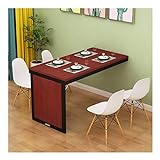 Wand- Klapptisch HUAHUA Wandmontage Bodenstehender Tisch, Faltbare Küche Und Speisewandgehäuse for Eine Einfache Installation (Color : Apple Wood Black Frame, Size : 80x60x75cm)