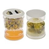 BTSEURY Pickles Jar Dry and Wet Dispenser Pickles Oliven Sanduhr Jar Container for Home Kitchen Making Food Separator