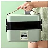 NYXBDD Elektrische Lunchbox mit Doppelschicht-Lebensmittelerhitzer und auslaufsicherem Griffdesign - Ideal für Büro, Schule und Zuhause - Smart Appointment Self Heating Box Elektrisch