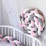 VFDC Seitenschläferkissen Bettschlange Body Pillow Baumwolle - Kopfkissen lang Bettrolle Schlafkissen Nackenrolle Kissen, Weiß/Grau/Rosa, 300cm