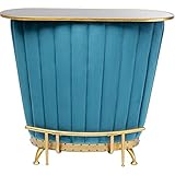 Kare Design Bar After Work, elegante Hausbar in Samt- Petrol, Vintage- Design mit Messing Details, Hollywood Bar, (H/B/T) 106x120x48cm, Gold